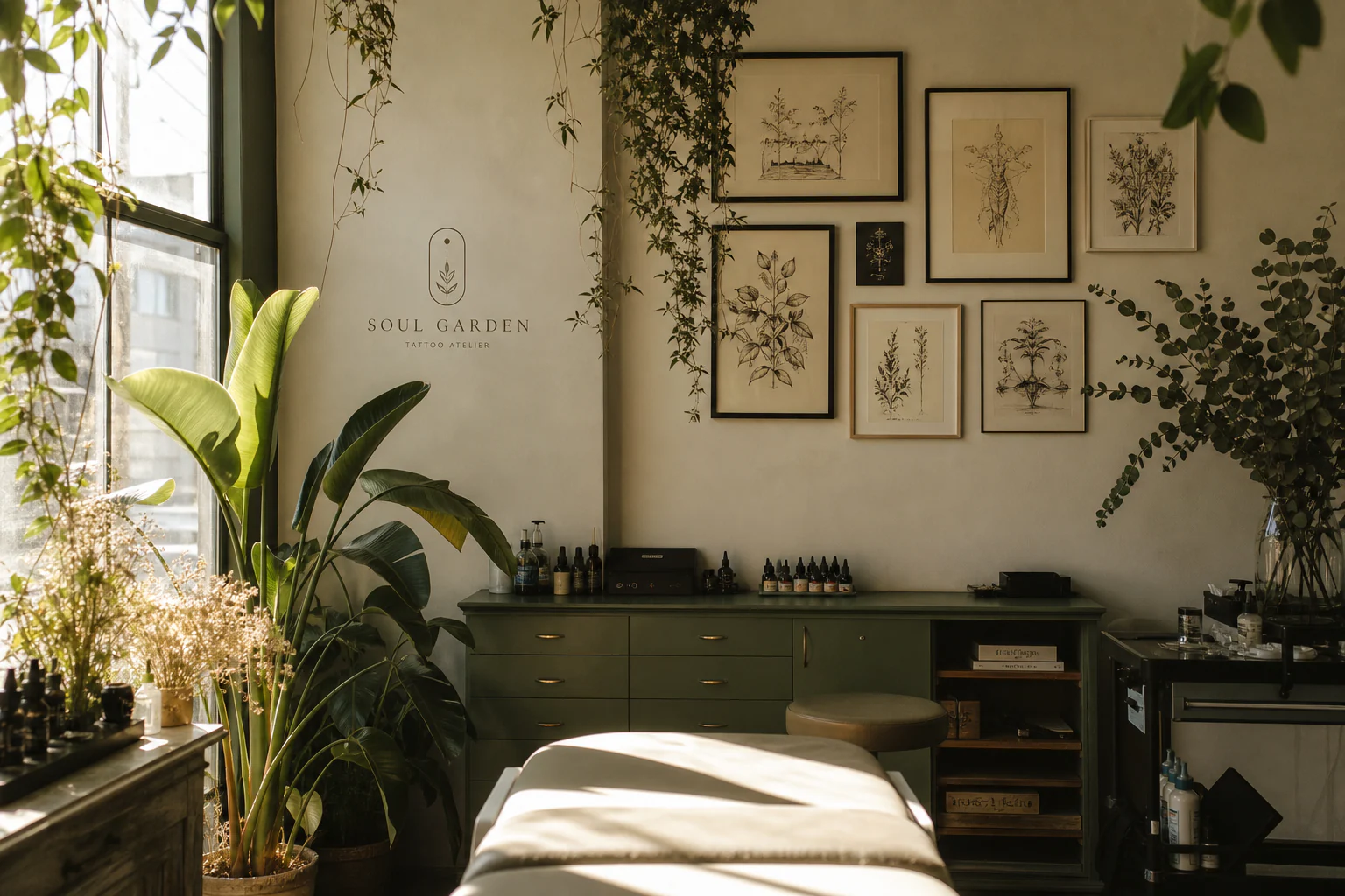 Soul Garden Atelier, helles Studio mit Botanik